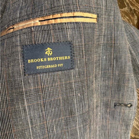 Brooks Brothers Navy Check Blazer - Fitzgerald Fit - Picture 7 of 8